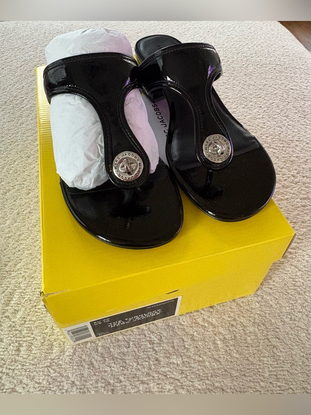 Marc Jacobs Black Turnlock Heel Sandal - Picture 2 of 2